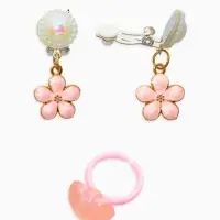 Набор детских украшений &laquo;Выбражулька. Нежность&raquo;, 4 предмета: клипсы, кольцо, бусы, браслет, розовый, белый