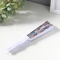 Веер складной &laquo;Синие бабочки и старые газеты&raquo;, 22.5 см