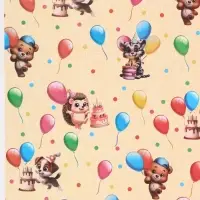 Бумага упаковочная &laquo;Зверята с шарами&raquo;, глянец, 100&times;70 см