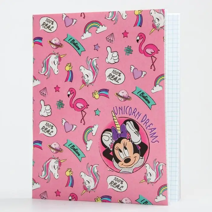 Тетрадь в клетку 48 листов, картонная обложка &laquo;Минни Маус&raquo;