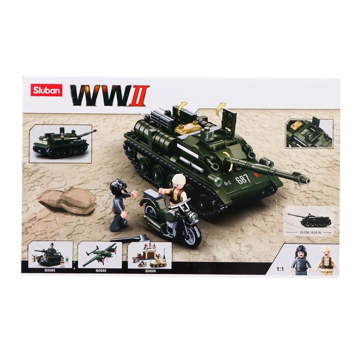 Конструктор Армия ВОВ «Танк ПТ-САУ 100», 338 деталей Конструктор Армия ВОВ «Танк ПТ-САУ 100», 338 деталей