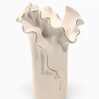 Ваза для цветов &laquo;Вега стиль&raquo; волан, 24.5&times;19&times;18 см, керамика, белая
