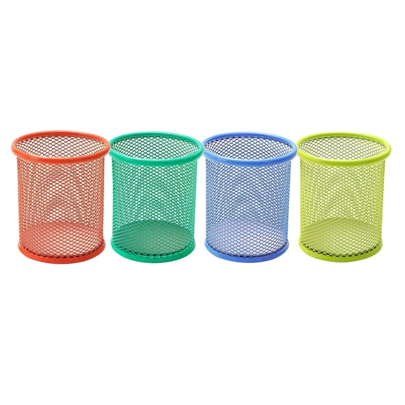 Подставка-стакан Deli d90x102 мм круглая металл сетка цвет в ассортименте