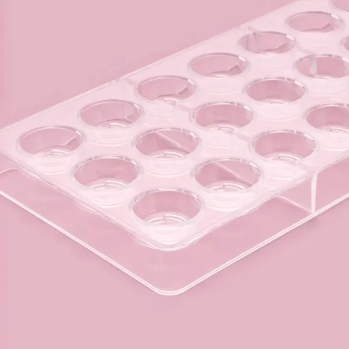 Форма для конфет и шоколада KONFINETTA &laquo;Тоффи. Круг&raquo;, 27.5&times;17.5&times;2.5 см, 21 ячейка 2.5&times;1.5 см, пластик, прозрачная