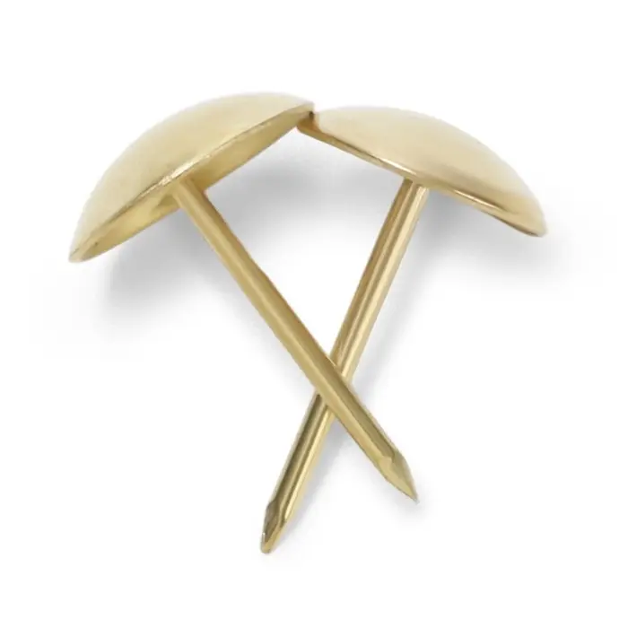 Гвозди ТУНДРА, декоративные, обивочные, 10×18.5 мм, золото, 100 шт. Гвозди ТУНДРА, декоративные, обивочные, 10×18.5 мм, золото, 100 шт.