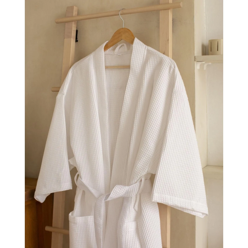 Халат вафельный Luscan Кимоно размер 50-52, белый