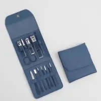 Набор маникюрный, 12 предметов, в футляре, синий