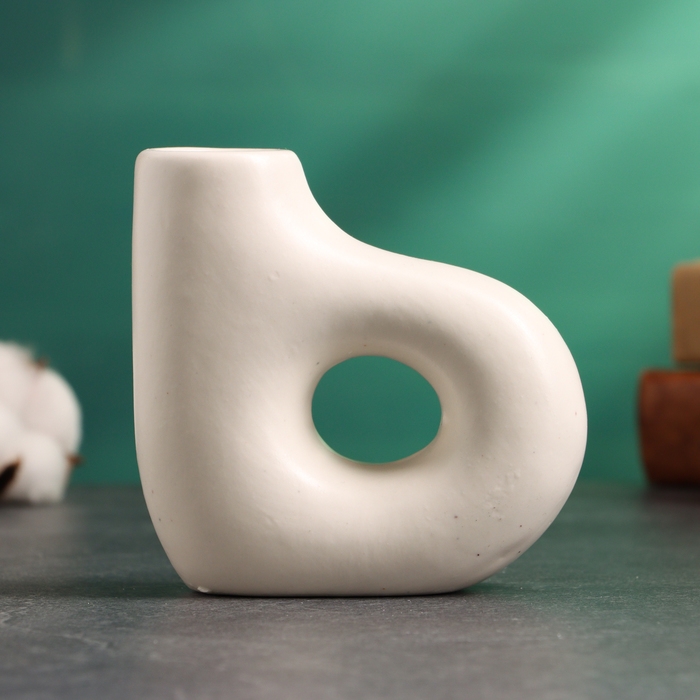 Подсвечник "Брэй" белый глянец, 10х4х10см