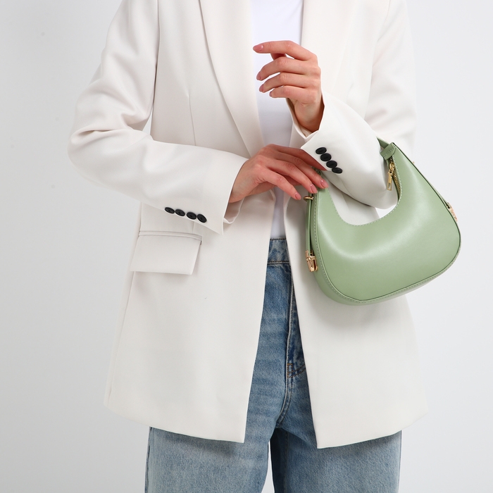 Сумка женская багет на молнии, цвет зелёный Сумка женская багет на молнии, цвет зелёный