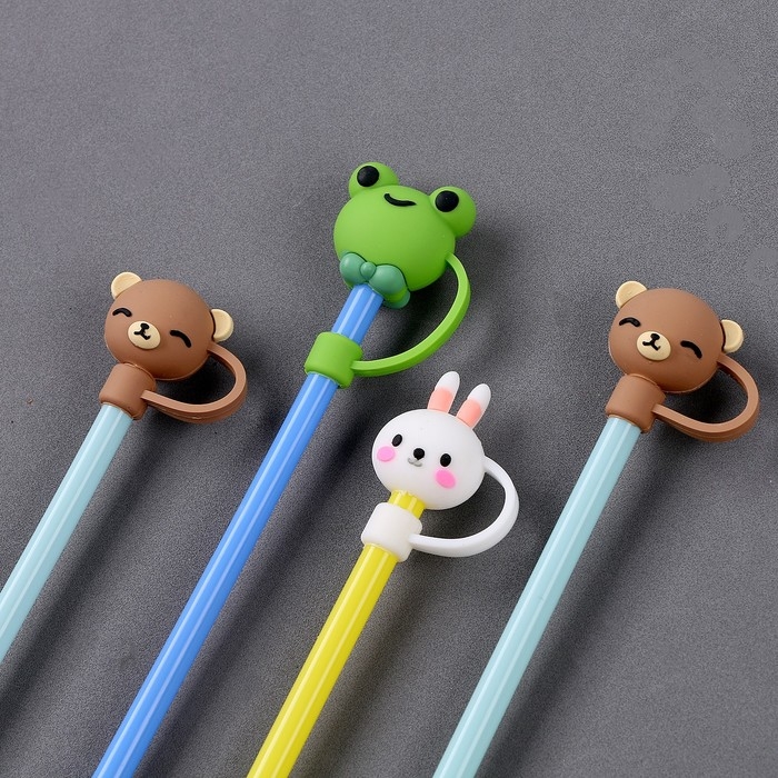 Трубочки для коктейля «Зверюшки», 4 шт., цвета МИКС Трубочки для коктейля «Зверюшки», 4 шт., цвета МИКС