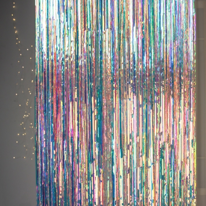 Дождик на подвесе  Дождик на подвесе "Праздничный отблеск" 40х145 см, перламутровый