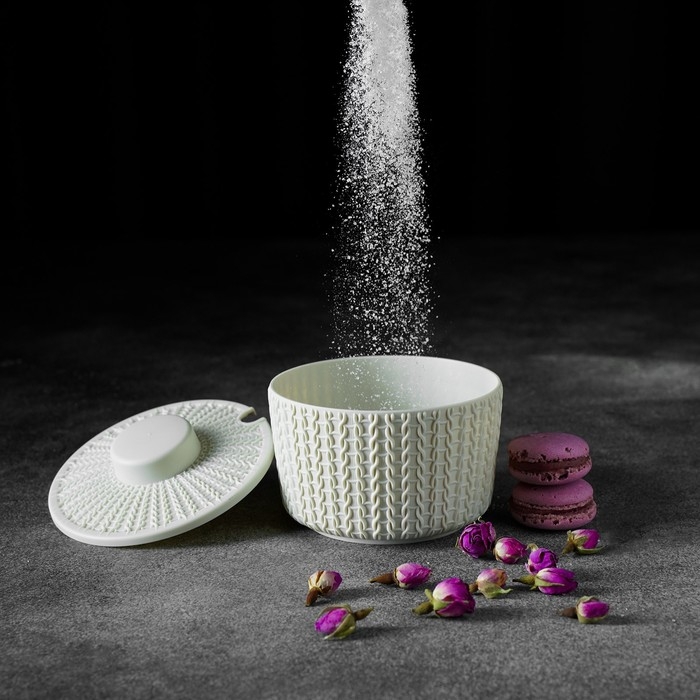 Сахарница «Вязание» 450 мл, цвет белый Сахарница «Вязание» 450 мл, цвет белый