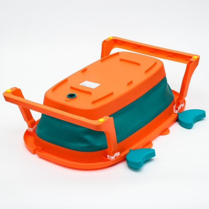 Ванночка детская складная со сливом, «Краб», 67 см., цвет бирюзовый/оранжевый Ванночка детская складная со сливом, «Краб», 67 см., цвет бирюзовый/оранжевый