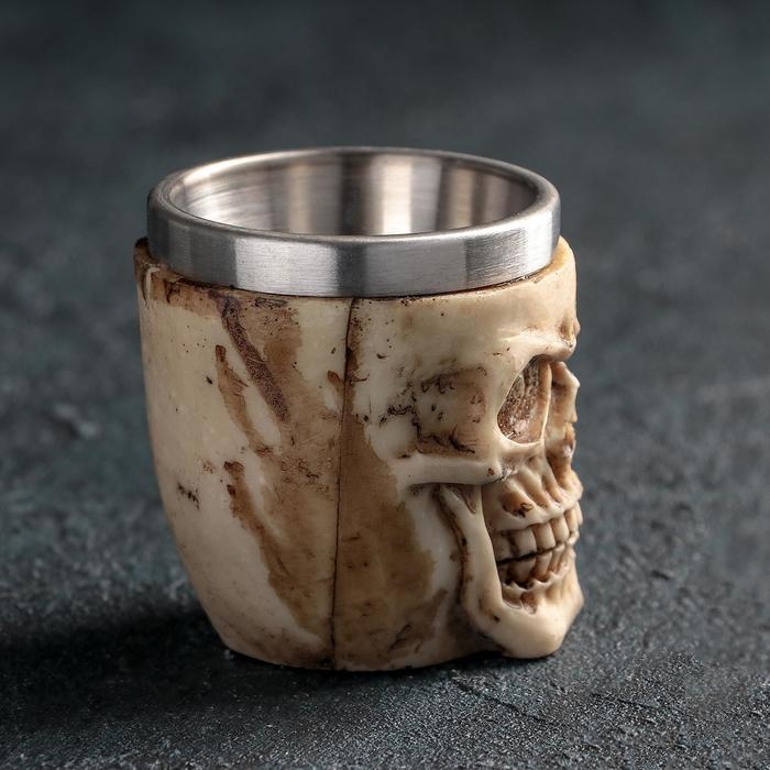 Стопка из нержавеющей стали «Череп. Хэллоуин», 60 мл, цвет бежевый Стопка из нержавеющей стали «Череп. Хэллоуин», 60 мл, цвет бежевый