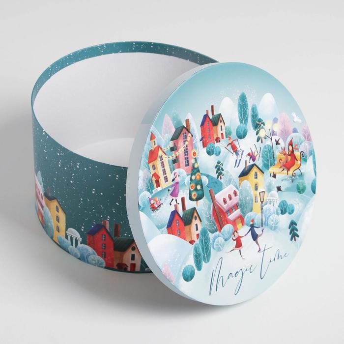 Набор коробок круглых 3 в 1 «Magic time», 18 х 18 х 13 см, 20 х 20 х 14.5 см, 25 х 25 х15 см, Новый год Набор коробок круглых 3 в 1 «Magic time», 18 х 18 х 13 см, 20 х 20 х 14.5 см, 25 х 25 х15 см, Новый год