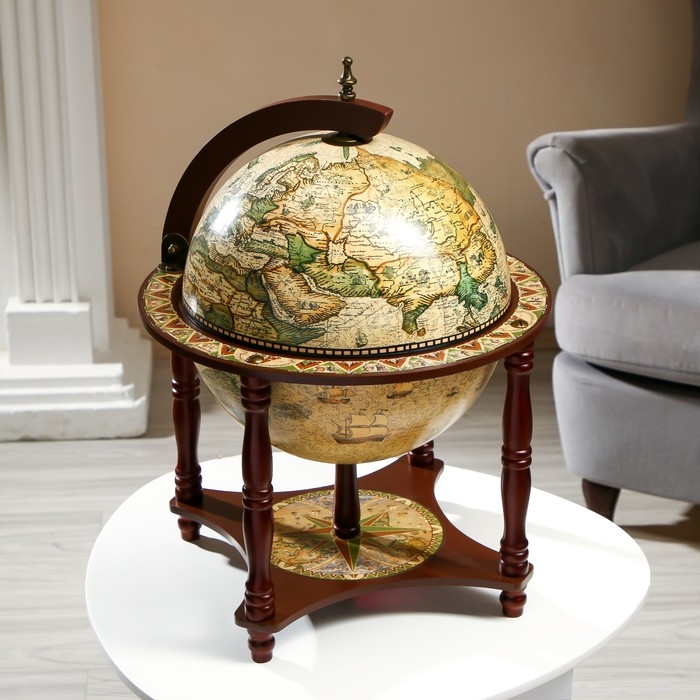 Глобус бар декоративный Глобус бар декоративный "Карта капитана" с подставкой внизу 41,6х41,6х56 см
