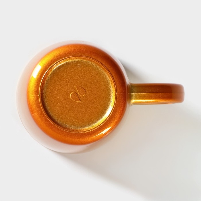 Кружка стеклянная, 340 мл, цвет оранжевый металлик Кружка стеклянная, 340 мл, цвет оранжевый металлик