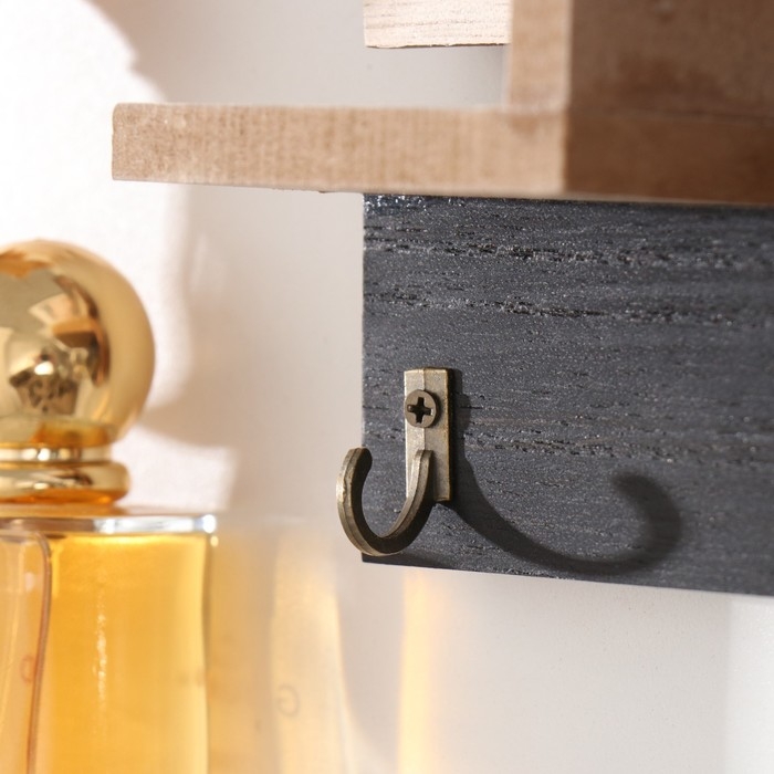 Крючки декоративные дерево с полочкой Крючки декоративные дерево с полочкой "Любовь. Дом" 22х3х30,5 см