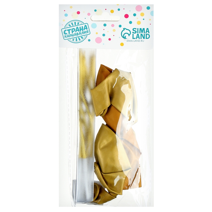 Свечи для торта 6 шт. серпантин + 5 воздушных шаров, золото Свечи для торта 6 шт. серпантин + 5 воздушных шаров, золото