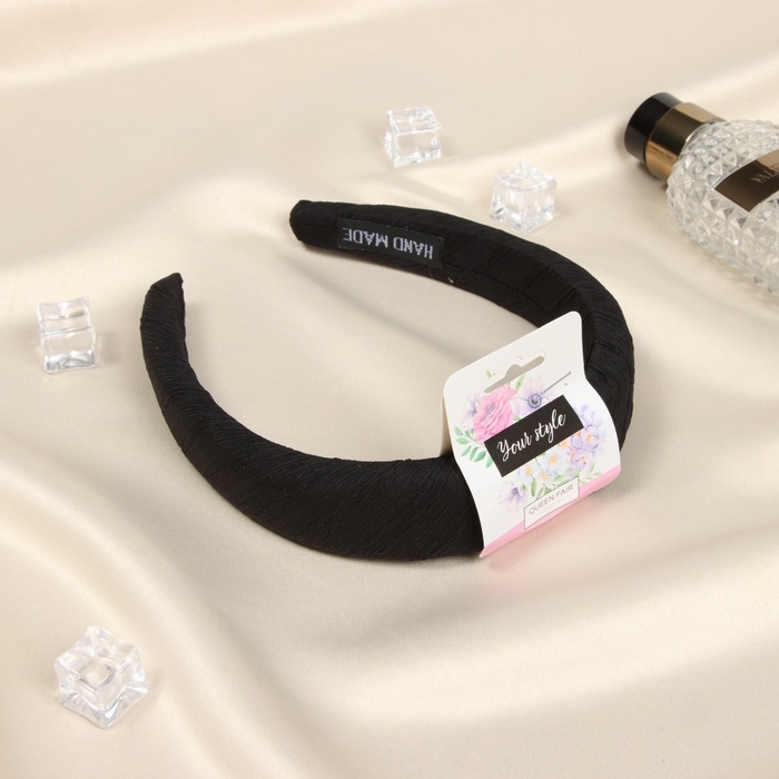 Ободок для волос Ободок для волос "Жаннет" классик текстура, 3 см, чёрный