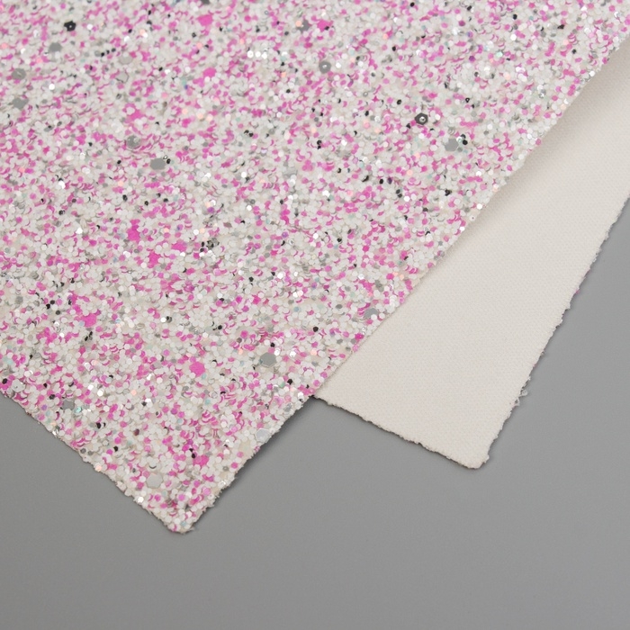 Лист для творчества иск.кожа Лист для творчества иск.кожа "Блёстки" бело-фиолетовый лист 33х20 см толщина 1,6 мм