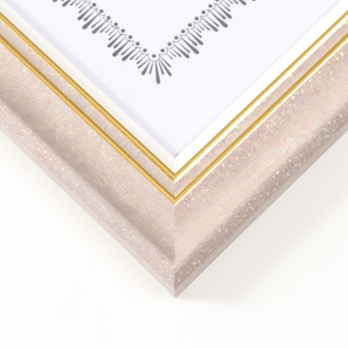 Фоторамка пластик формат А4 Фоторамка пластик формат А4 "Дора" мокко с золотом 34,5х25,8х1,4 см