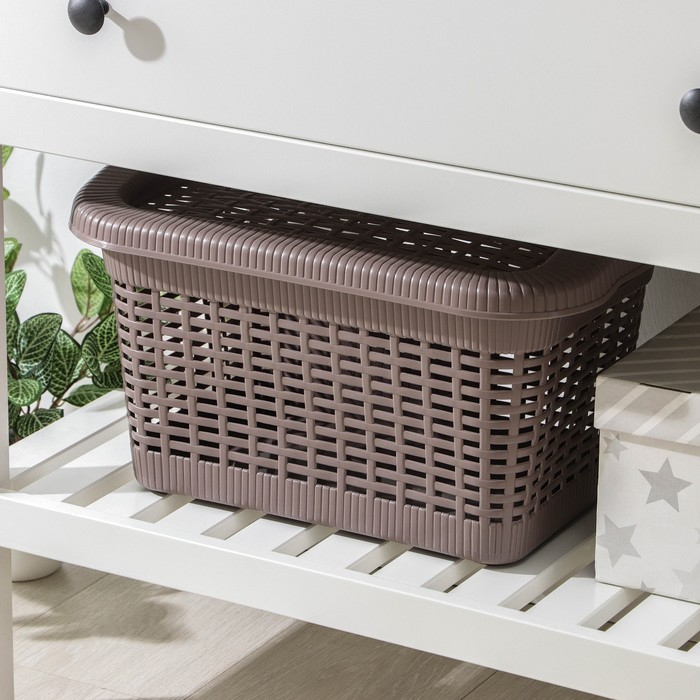 Корзина для хранения с крышкой, 45×28×24 см, 20 л, цвет МИКС Корзина для хранения с крышкой, 45×28×24 см, 20 л, цвет МИКС