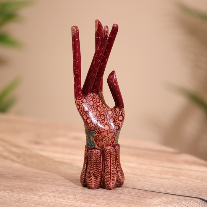 Подставка для колец, батик, дерево 20 см Подставка для колец, батик, дерево 20 см