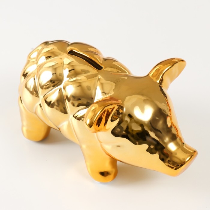 Копилка керамика Копилка керамика "Золотая свинка" каретная стяжка 17,9х11,4х10 см