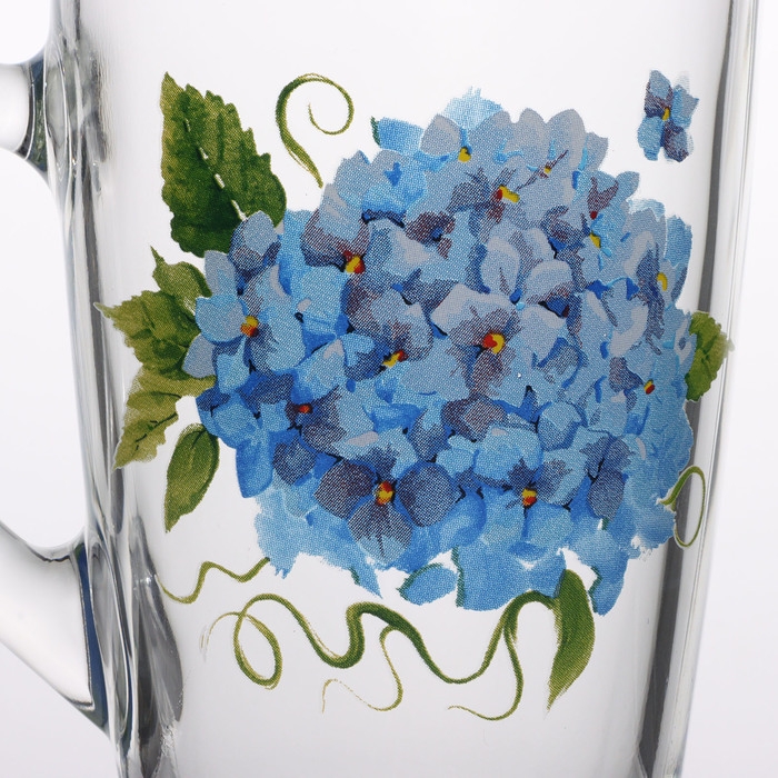 Кружка стеклянная «Гортензия», 300 мл Кружка стеклянная «Гортензия», 300 мл