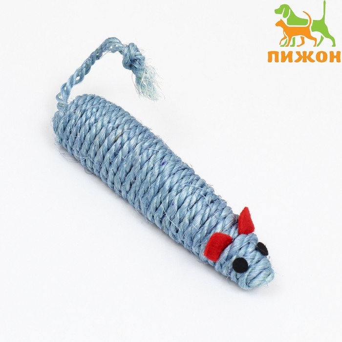 Игрушка сизалевая  Игрушка сизалевая "Длинная мышь", 14,5 см, синяя