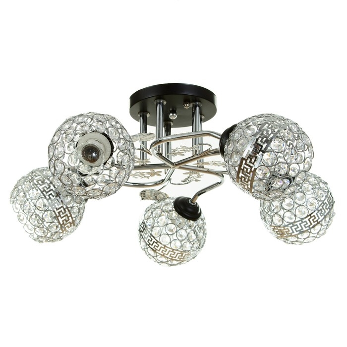 Люстра Люстра "Роксана" 5хЕ27 40Вт черно-хромовый 60х60х27 см BayerLux