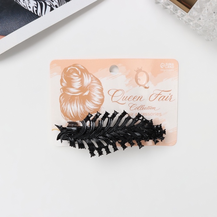 Заколка-автомат Заколка-автомат "Одри" веточка, 8,5 см, чёрный