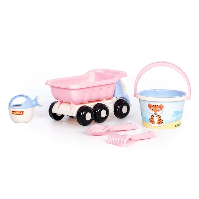 Песочный набор №640 «Кеша» сафари: самосвал, ведро, ситечко, совок, грабельки, лейка, цвета МИКС Песочный набор №640 «Кеша» сафари: самосвал, ведро, ситечко, совок, грабельки, лейка, цвета МИКС