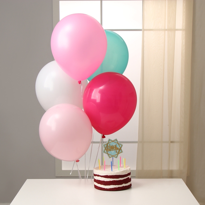 Набор для украшения стола &laquo;День рождения&raquo;: свечи, топпер, шары, в наборе 16 шт.