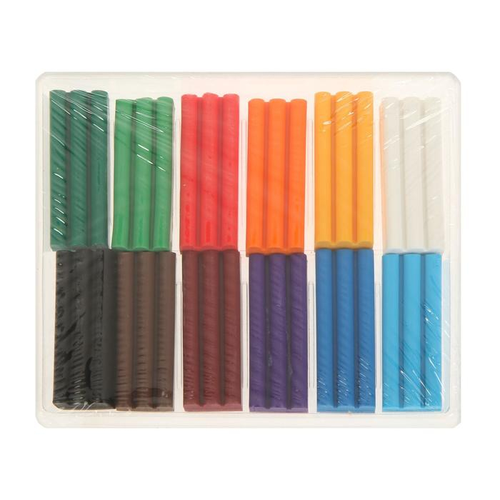 Пластика-полимерная глина запекаемая набор, ЗХК Пластика-полимерная глина запекаемая набор, ЗХК "Цветик", 12 цветов х 20 г (240 г)