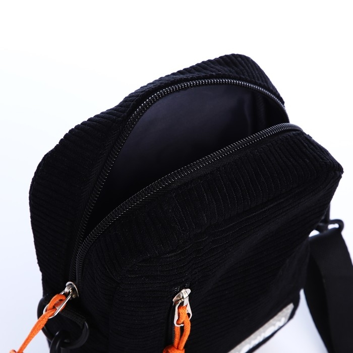 Сумка молодёжная на молнии, наружный карман, цвет чёрный Сумка молодёжная на молнии, наружный карман, цвет чёрный