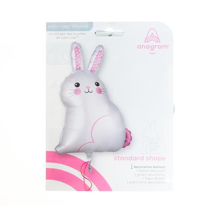 Шар фольгированный 22" &laquo;Белый зайка&raquo;, фигура, сатин
