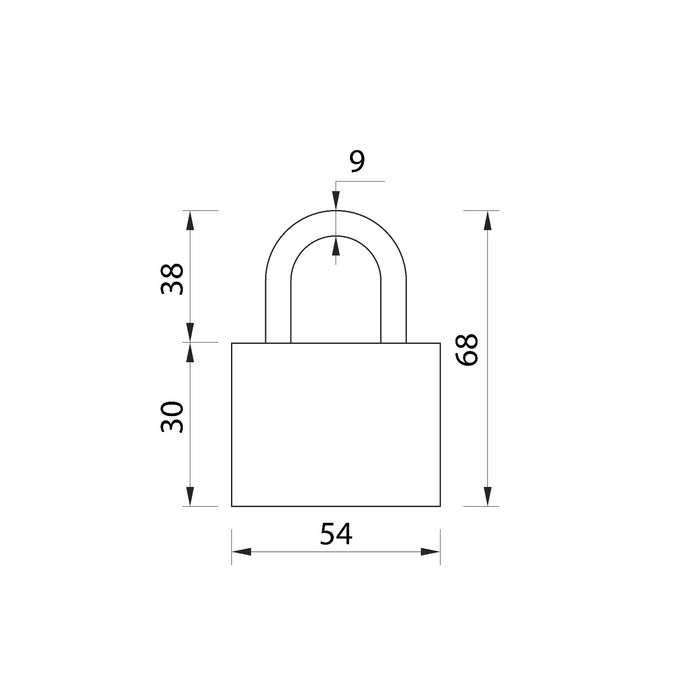 Замок навесной, тип 8, 60 мм, короткая дужка d= 9 мм, Замок навесной, тип 8, 60 мм, короткая дужка d= 9 мм,