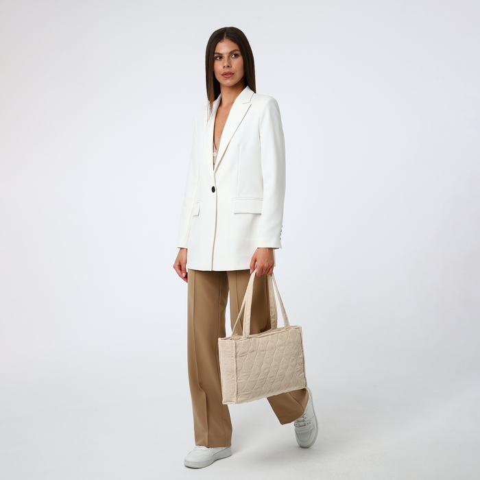 Сумка-тоут на молнии, цвет бежевый