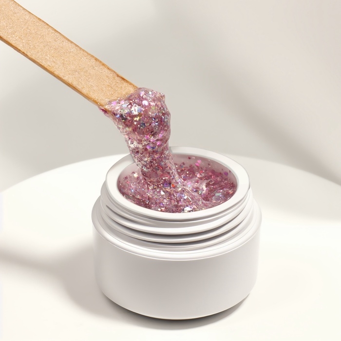 Гель лак для ногтей, с блёстками, 3-х фазный, 8 мл, LED/UV, розовый Гель лак для ногтей, с блёстками, 3-х фазный, 8 мл, LED/UV, розовый