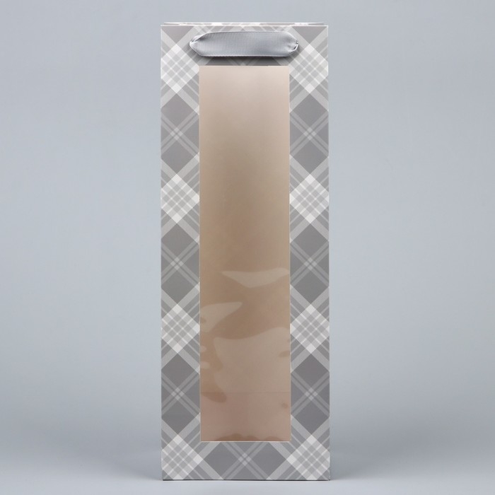 Пакет подарочный под бутылку, упаковка, «Клетка», 36 х 13 х 10 см Пакет подарочный под бутылку, упаковка, «Клетка», 36 х 13 х 10 см