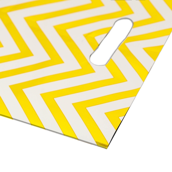 Набор подарочных пакетов, металлизированныей, Набор подарочных пакетов, металлизированныей, "Зиг-заг" золотой 17х25 см , 20 микрон 10 шт набор