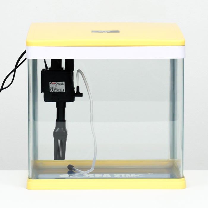 Аквариум SeaStar HX-318F в комплекте: LED-лампа 7 режимов, фильтр, 18 л, желтый Аквариум SeaStar HX-318F в комплекте: LED-лампа 7 режимов, фильтр, 18 л, желтый