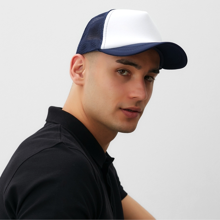 Бейсболка с сеткой MINAKU, цвет тёмно-синий, размер 56-58