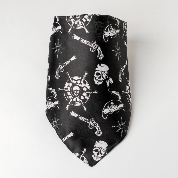 Бандана «Весёлый Роджер», 50х50 см, цвет чёрный Бандана «Весёлый Роджер», 50х50 см, цвет чёрный