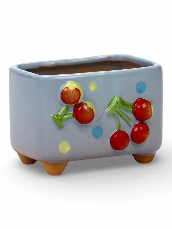 Декоративный горшок для цветов &laquo;Вишни&raquo;, 9&times;7&times;8 см, керамический, Greengo