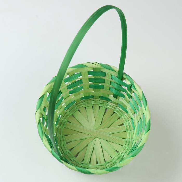 Корзина плетеная, 20,5 × 9,5 × 33 см, зелёная, бамбук Корзина плетеная, 20,5 × 9,5 × 33 см, зелёная, бамбук
