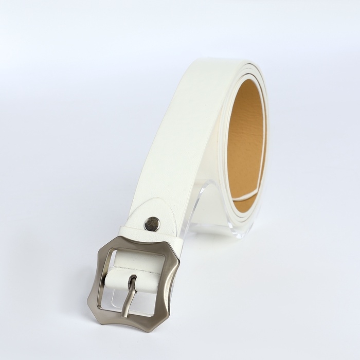Ремень женский, ширина 2,5 см, винт, пряжка металл, цвет белый Ремень женский, ширина 2,5 см, винт, пряжка металл, цвет белый