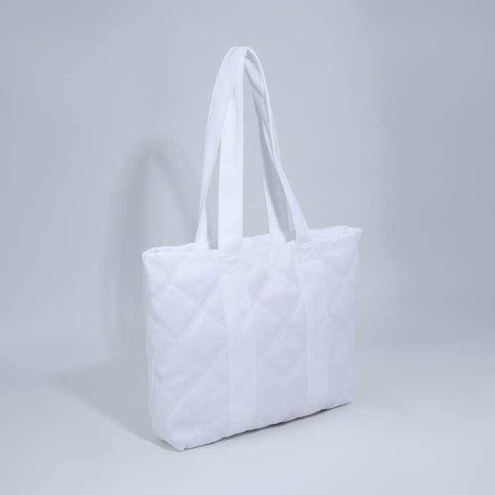 Сумка-шопер женская на молнии, цвет белый